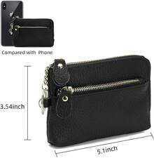 Women's Leather Rfid Coin Purse Small Change Purse Card Holder Keychain Wallet Pouch Wristlet Handbag - Green - View 9