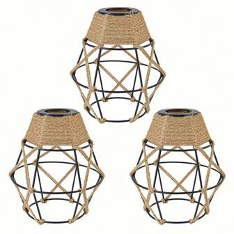 1pc Vintage Metal Linen Lamp Shade, Rustic Industrial Woven Linen Lamp Shade Metal Cage Retro Farmhouse Lamp Shade, Suitable For Kitchen Island, Hallway, Living Room, Cafe, Bar