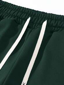 男士薄款连帽衫和运动裤套装，常规版型，个性化印花图案，时尚休闲装，带口袋和抽绳腰带，适合送给丈夫或男朋友的礼物，街头、通勤、户外使用，秋季服装 - 紅色 - 查看 7