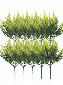 4/10pcs Artificial Fern Leaves + Ivy Christmas Decor Fake Green Plants Wall Wreath Party Backdrop Bedroom Decoration Garden Landscaping, Maintenance-Free