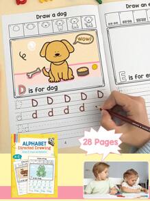 A-Z Alphabet Directed Drawing,Uppercase And Lowercase Letters Tracing, Step-By-Step Drawing, Early Childhood Education Materials For Pre-K & Kindergarten, Learn To Write For Kids Ages 4-8,Teacher-Approved Educational Tool,My Alphabet Workbook For Kids,Coloring Books For Kids,Game For Girls For Boy,Teacher Supplies Classroom School,Back To School Supplies,Party Favors For Kids,Fun Games At Home,Give Gifts To Children