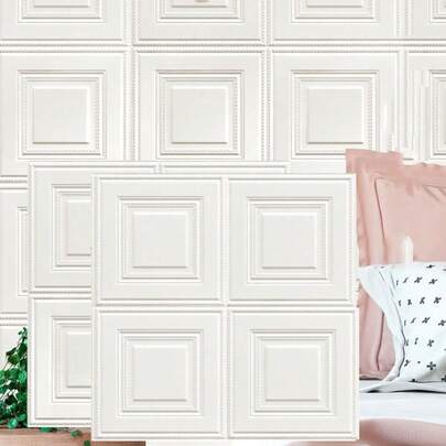 20/50 件方形自粘泡沫贴纸，墙面覆盖壁纸，天花板翻新贴纸，卧室背景墙装饰，可定制壁纸，墙面美化贴纸墙纸墙贴房间装饰厨房客厅装饰