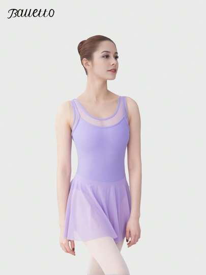 balletto قطعة واحدة ملابس رقص الباليه / الجمباز للبالغين، قطعة حمالة ظهر مفتوح لأغراض التدريب والعروض