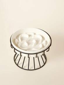 PETSIN Ceramic Slow Food Bowl Cervical Spine Protection Frame Dog Basin Anti Knock Small Dog And Cat Food Bowl Anti Choking Dog Bowl