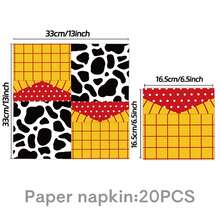 10pcs Cartoon Birthday Party Supplies Cow Print Birthday Party Decorations Cartoon Plates Cup And Napkin Sets Blue Clouds Cow Print Party Supplies Suitable For Birthday Party Decorations, Ttheme Parties, Camping, Family Parties, Etc.