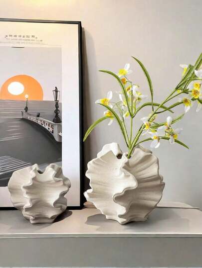 Moderne Minimalist Creative Resin Vase ation, Living Room Foyer TV Cabinet, Office Desktop Home Vase, Verlichting Luxe High End Artistic Flower Pot, Wabi Sabi Tea Tafel Cabinet ation Glass view 7