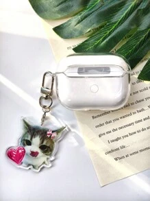 1pc Customized Headphone Case + 1pc Customized Keychain, Personalized With And Name, Fashionable TPU Soft Headphone Case With Cute Text Design, DIY For Anniversary, Compatible With Apple Headphone 1/2/3/4/Pro/Pro2, Fashionable, Colorful, Minimalist, Kawaii, Personalized, Unique