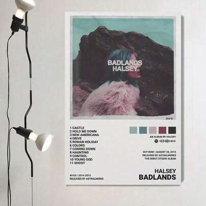 1pc Halsey Badlands Album Canvas Poster Modern Mural Decoration For Bedroom Living Room Office And Dormitory Birthday Party Decoration Home Living Room Office Wall Decoration Perfect Gift And Wall Decoration Room Decoration Mural Decoration Wall Decoration Optional Frame