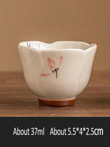 1/2件兰花图案茶杯手绘花口陶瓷茶杯功夫茶品茗杯主人杯聚会下午茶杯可招待可送礼 - 彩色 - 查看 14