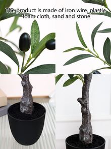 1 件 80 厘米（高）人造橄榄树/桉树盆栽植物，户外热带雨林装饰树，室内/室外落地盆栽植物，房间装饰，酒店，花园，北欧风格庭院，婚礼，情人节装饰，绿叶，抗紫外线，低维护 - 綠色 - 查看 5