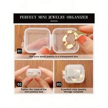Mini Plastic Storage Box, Clear Jewelry Storage Box, Portable Earplug Pill Storage Case, Jewelry Beads Container With Lid, Multipurpose Organizer For Hardware Small Craft Gadgets