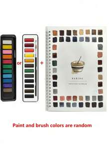 12-Color Watercolor Paint Set With Brush & Sketchbook, Watercolor Painting Art Supplies Kit, Watercolor Pad, School Essentials, Back To School Must-Have - Multicolor - View 23