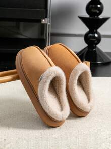 女士毛绒室内拖鞋，秋冬季，软底舒适 EVA 厚底轻便家居拖鞋，男女通用保暖鞋，适合室内外穿着