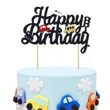 1Pc Transportations Cake Topper Transportation Traffic Light Happy Birthday Cake Topper For Traffic Vehicle Bus Car Train Plane Ship Themed Birthday Party Supplies