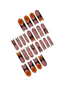 Long Press On Nails French Tip Fake Nails Square False Nails With Rhinestones Designs Ombre Glue On Nails Sparkly Artificial Nails Long Nail Press Ons Cute Stick On Nails For Women 24Pcs - Long Style-c5C45 - View 3