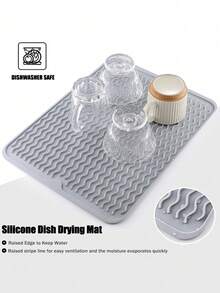 2 tấm thảm cà phê silicon 2 trong 1 & thảm lau bát đĩa, thảm quầy pha cà phê 24''x16'' có thảm lau bát đĩa có thể tháo rời cho mặt bàn bếp, phụ kiện quầy pha cà phê vừa vặn dưới máy pha cà phê, máy pha cà phê, bình pha cà phê, máy pha cà phê espresso, giá để bát đĩa - Nhiều màu - Xem 8