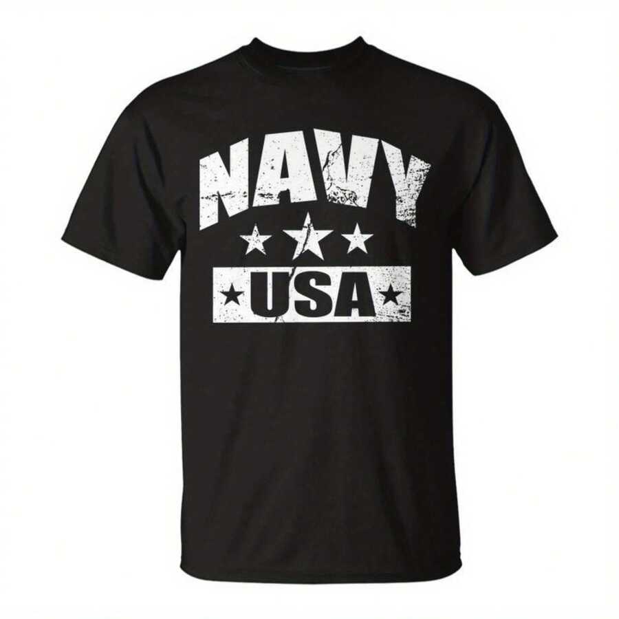 United States Navy Usa Vintage Uni T-Shirt - 黑色4 - 查看 1