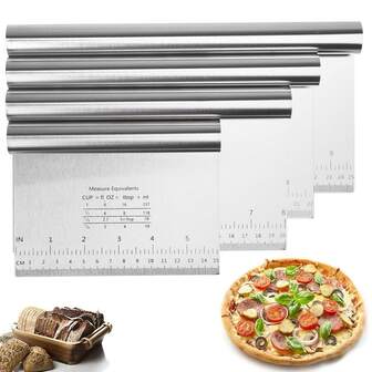 Coupe-gâteau en acier inoxydable, racloir à pâte à gâteau DIY avec échelle, lisseur de glaçage de gâteau, outil de décoration de gâteau