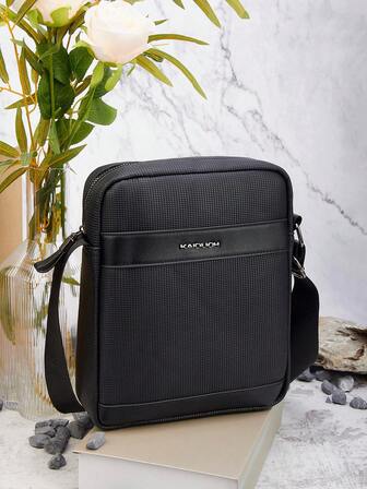 HOVI'S 简约休闲翻盖斜挎包商务工作通勤便携单肩包邮差包旅行出差轻便大容量挎包单肩包男士斜挎包