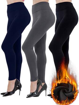 Women's Thermal Lined Thermal Leggings, High-Waisted And Tummy-Control, Warm And Slimming, A Must-Have For Autumn And Winter!