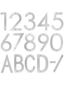 5/8 Inch 3D Floating House Numbers And Letters, ABS Modern House Number,Garden Door Mailbox Decor Numbers With Nail Kit, Modern Address House Numbers, Applicable To Apartments Houses Streets Outdoor Signs Home Decor Christmas Decoration - Textured Silver - View 6