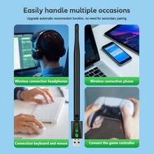 VAORLO 二合一 Wi-Fi 6 USB 蓝牙 5.4 双频 (2.4G/5GHz) 无线适配器，900Mbps WiFi 6 802.11AX 高速无线电脑网卡接收器，适用于 Windows 10/11 笔记本电脑，支持 MU-MIMO 多设备连接