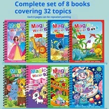 1 cuốn sổ vẽ màu nước ma thuật, sổ vẽ tái sử dụng, tranh vẽ màu nước thủ công, sách tô màu, sách vẽ màu nước ma thuật giáo dục, sổ vẽ tái sử dụng, bộ dụng cụ vẽ hoạt động nghệ thuật, chủ đề đại dương, động vật, phương tiện giao thông, khủng long, thích hợp cho năm học mới, tiệc Giáng sinh, sinh nhật, bộ quà tặng sáng tạo cho ngày lễ, bộ dụng cụ thủ công nghệ thuật (màu bút ngẫu nhiên) - Nhiều màu - Xem 16