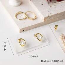 10/30pcs Wavy Earring Display Rack, Transparent Jewelry Organizer, Earring Stud Card Holder, Earring Display Board, Suitable For Jewelry Display, Photography Props For Women Storage Organizer Travel Holiday Essential Fall Decor Autumn Halloween,Room Decor - White - View 7