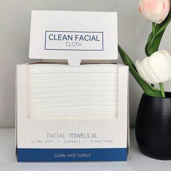 1 盒一次性面部清洁湿巾，大号 26*30 厘米，40 片/盒，柔软皮肤清洁毛巾，适合所有皮肤类型，男女通用