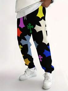 Pantaloni casual da uomo alla moda con stampa 3D, con laccetto elastico e tasche, novità e stile, autunnali