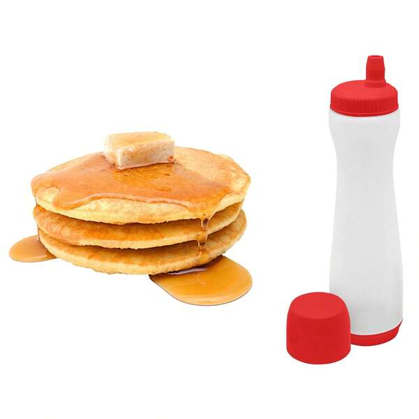 Pancake Batter Dispenser Pen – No-Drip Squeeze Bottle With Silicone Tip – 3-Cup Capacity For Pancakes, Waffles, Crepes, Funnel Cakes – Red Or Grey (1-Pack, 2-Pack, Bundle)