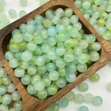100 piezas de cuentas de vidrio de 6mm con acabado imitación jade en colores caramelo, material: vidrio, perfecto para hacer pulseras y collares