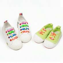 Colorful Elastic No-Tie Shoelaces, Silicone Material Shoelaces, Round Head Elastic Shoelaces Without Tying, Multi-Color Matching, Personalized Fashion Shoelaces, Suitable For Various Shoes