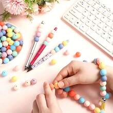 42Pcs Silicone Beads 12/15MM Round Bead For Jewelry Making To Make Bracelets DIY Keychain Necklace Jewelry Accessories And Round Silicone Beads For Pens