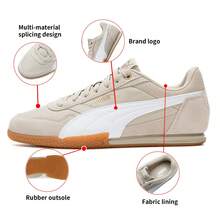 Puma Zapatillas de mujer de corte bajo con cordones, BELLA DONNA NYLON, zapatos deportivos ligeros y cómodos, para uso casual y diario, 403554 - Gris grava-Blanco Puma-Dorado - Ver 6