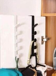 1 Pc Door Hanging Organizer, Clothes Hanging Rack, Hanging Over Door Plastic Home Storage, Organization Hooks, Bag Holder For Wardrobe Rails