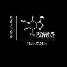 Caffeine Chemical Formula Vinyl Car Stickers, Waterproof , Suitable For Cars, Laptops, Water Bottles - White Text Stickers On A Black Background, Car Accessories