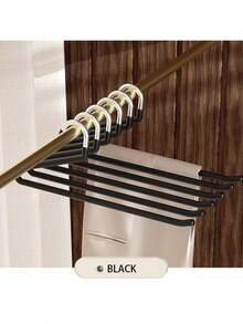 1/2/5/10/30pcs Stylish Modern Minimalist Black & Beige Swan-Shaped Non-Slip Pants Hangers Perfect For Effortless Clothes Organization, Ideal For Chic Home Decor, Closet Makeover, And Fashion-Forward Storage Solutions, Enhance Your Wardrobe Aesthetics And Maximize Space Efficiency With And Functional Hangers For Every Season And Occasion - Multicolor - View 7