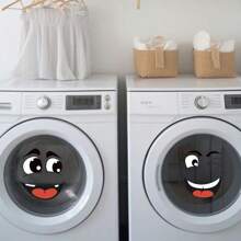 BRUP 4 arkusze/zestaw naklejek z motywem kreskówkowej buzi, samoprzylepne, kompatybilne z powierzchniami plastikowymi, zdejmowane, do dekoracji domu, odpowiednie do kosza na śmieci, na ścianę, do toalety, lodówki, błyszczące wykończenie, zabawny motyw, wystrój i ściany, zakrywające brzydotę, naklejki ścienne, dekoracja pokoju