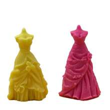 Moule en silicone en forme de robe de mariée pour la fabrication de bougies DIY, moule de décoration en plâtre pour robe - Blanc - Voir 6