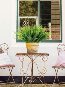 4/10pcs Artificial Fern Leaves + Ivy Christmas Decor Fake Green Plants Wall Wreath Party Backdrop Bedroom Decoration Garden Landscaping, Maintenance-Free