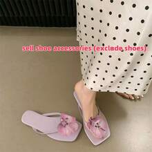 2 件可拆卸 DIY 鞋配件，蓝色、粉色、绿色、香槟色、紫色鸢尾花形鞋夹，时尚优雅的女士平底鞋、高跟鞋、凉鞋、拖鞋、浅口鞋、新娘鞋、派对鞋、沙滩鞋装饰 - 紫色 - 查看 4