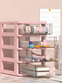 Hộp đựng trang sức màu trắng và hồng, nhiều màu/nhiều tầng/2 tầng/3 tầng/4 tầng, thích hợp cho gia đình, bàn làm việc, đựng đồ nhỏ, ngăn kéo, hộp đựng đồ màu hồng dành cho phụ nữ và trẻ em, phụ kiện tóc. - Nhiều màu - Xem 3