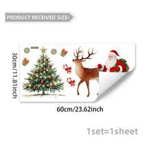 1pc Christmas Decoration Santa Claus & Reindeer "Merry Christmas" Wall Sticker, Creative Wall Art For Room, Living Room, Christmas Party Ideal Background, Essential For Christmas - Multicolor - View 13