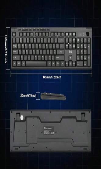 Rii RK907 Ultra-Slim Compact USB Wired Keyboard For And PC,Windows 10_8 _ 7 _ Vista_XP (Black) (1PCS)