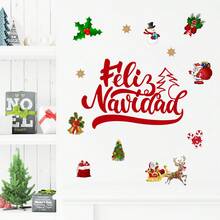 Naklejki ścienne z literami i elementami świątecznymi, dekoracje do domu na święta