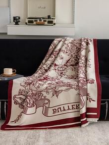 1 件仿羊绒勃艮第波西米亚花卉蝴蝶提花毛毯，温暖披肩，适合办公室沙发、床、户外野餐、宠物罩，日常使用的简单礼物