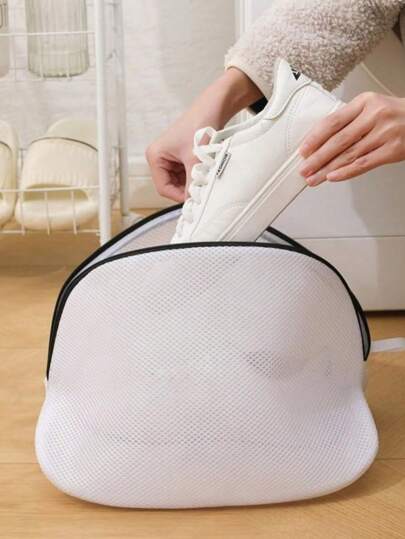 1pc Mesh Laundry Bag For Shoes & , Durable Travel Shoe Bag For Washing Machine, Shoe Laundry Bag With Zipper For s, Bra, Lingerie, Stocking, Multiple Protection For Travel And Home Use