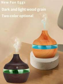 Wood Grain Humidifier With Night Light, USB Powered, Suitable For Bedrooms And Offices, Atomization Mode, Maximum Humidity 300ml/H, Applicable Area 10-20㎡, Touch Control Operation, Silent Operation, Bedroom Humidifier, Simple Design, Natural Beauty, Quiet Operation - Multicolor - View 3
