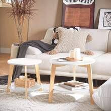 SoBuy FBT75-W, Set Of 2 Side Tables With Storage, Living Room Tables End Tables Coffee Tables Nesting Tables - 白色 - 查看 8